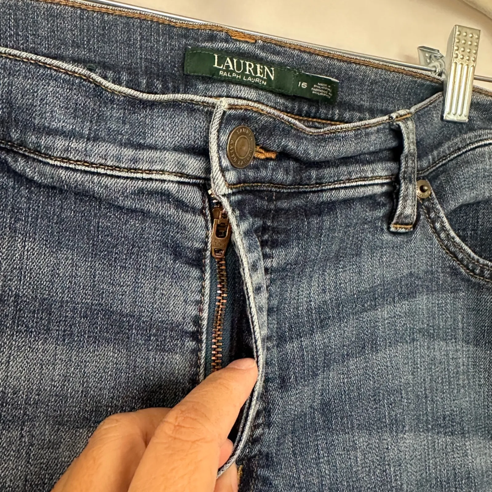 Lauren Ralph Lauren Jeans Bootcut Denim Comfort Stretch Blue Women's PlusSize 16 - Image 4