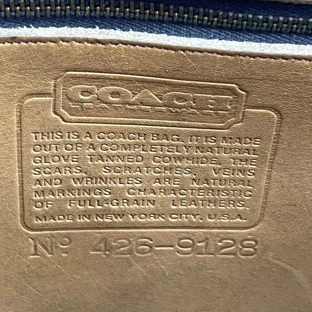 Vintage 80s Coach Stewardess Bag Tan Leather Handbag 9525 Purse Crossbody - Image 3