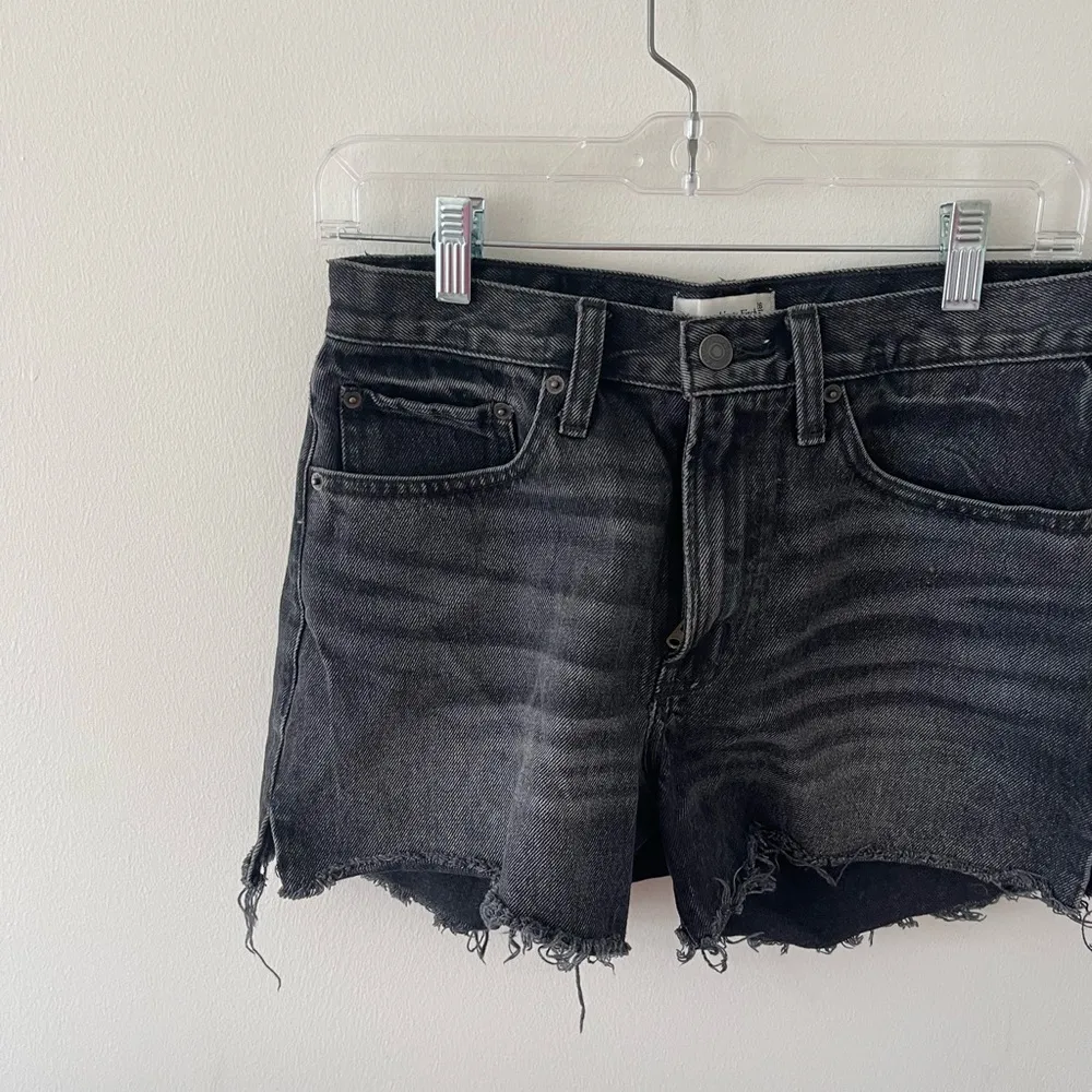 Abercombie Black Denim Shorts Mid Rise Boyfriend - Image 2