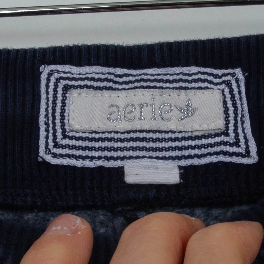 Aerie Y2K Black The Girly Crop Pull On Sweatpants Joggers Womens Size XL Graphic - Image 5