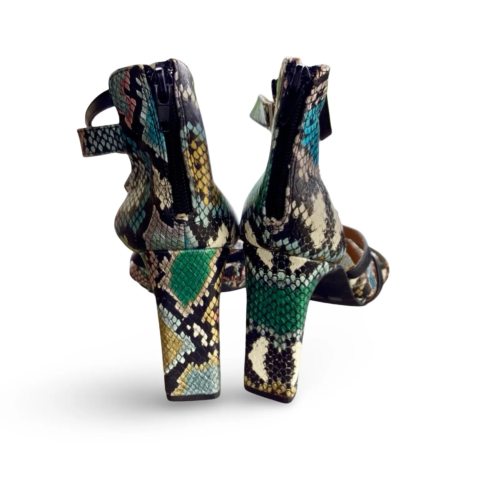 Anne Michelle Faux Snakeskin Metallic Heels - Image 4