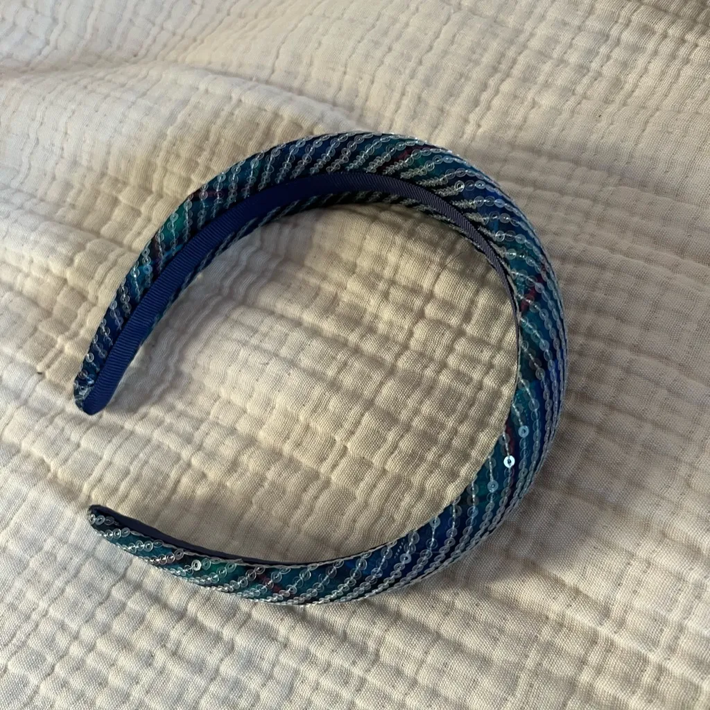 J. Crew Sequin Headband in Blue and Green - Image 3