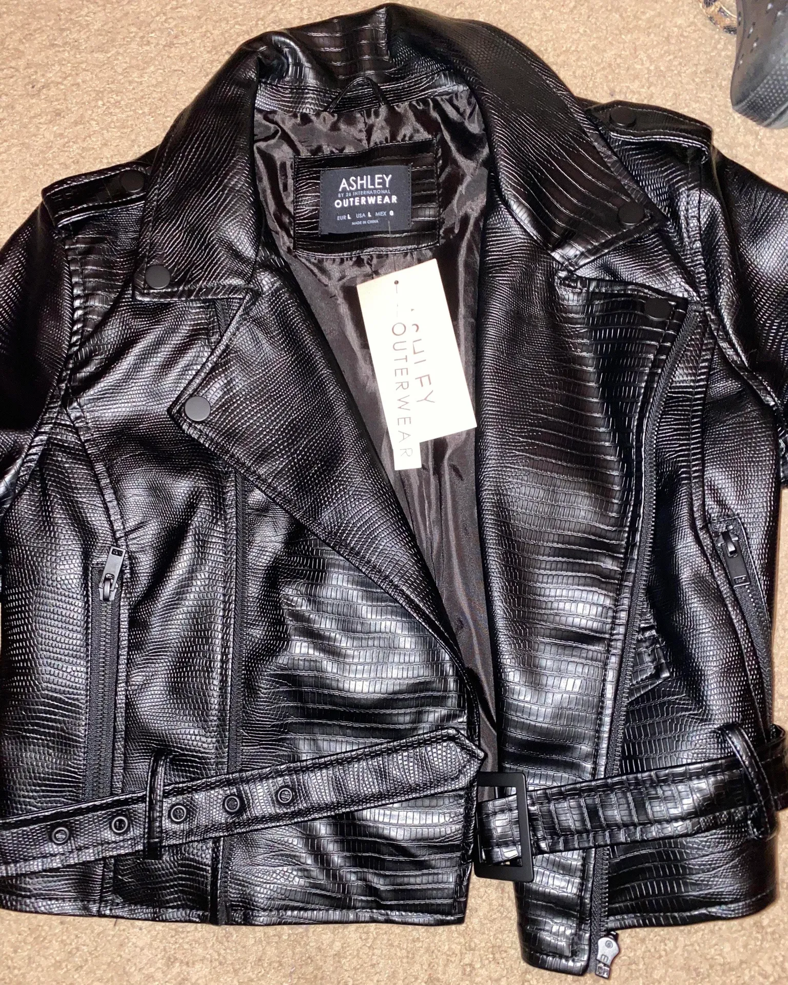 Leather jacket Size Large Black - Image 3