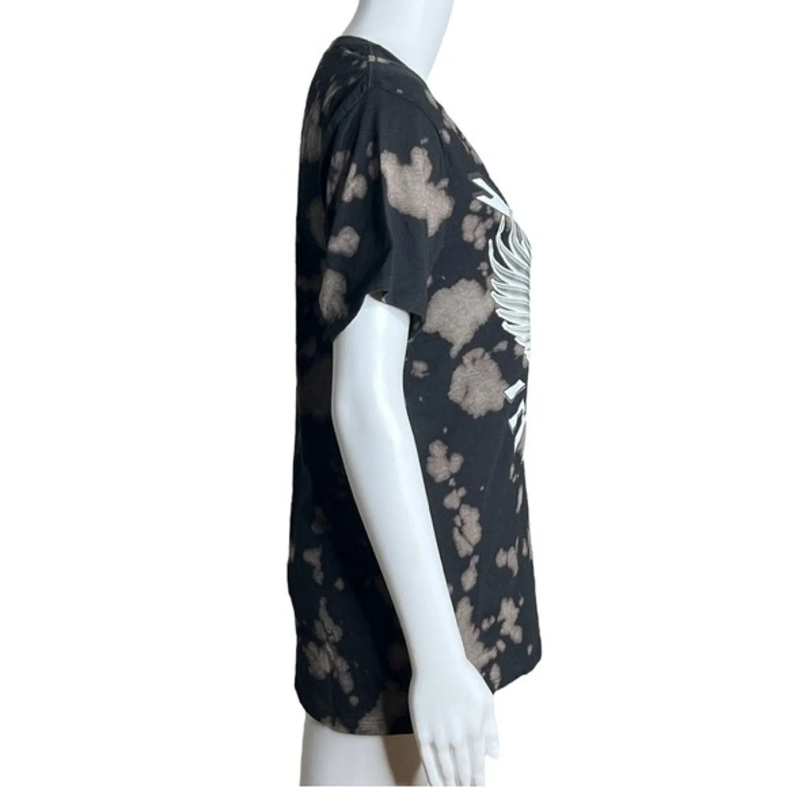 Journey Shirt Womens Small Black Bleach Dye Band Tee Graphic T - Image 2