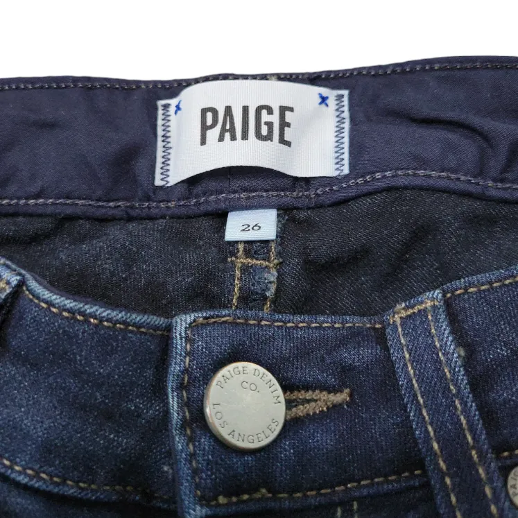 Paige Jeans Size 26 W26xL29.5 Paige Hoxton Ultra Skinny Jeans Stretch Blue Denim Pants  - Image 6