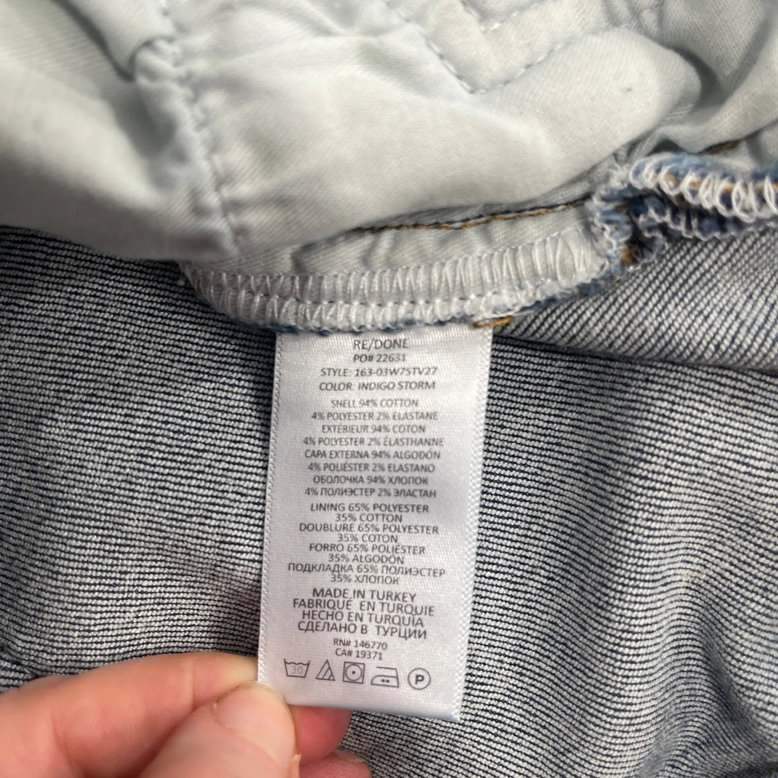 Re/Done Women's Size 31 Stove Pipe 70s Jeans Indigo Storm Blue Straight Leg NWT - Image 3