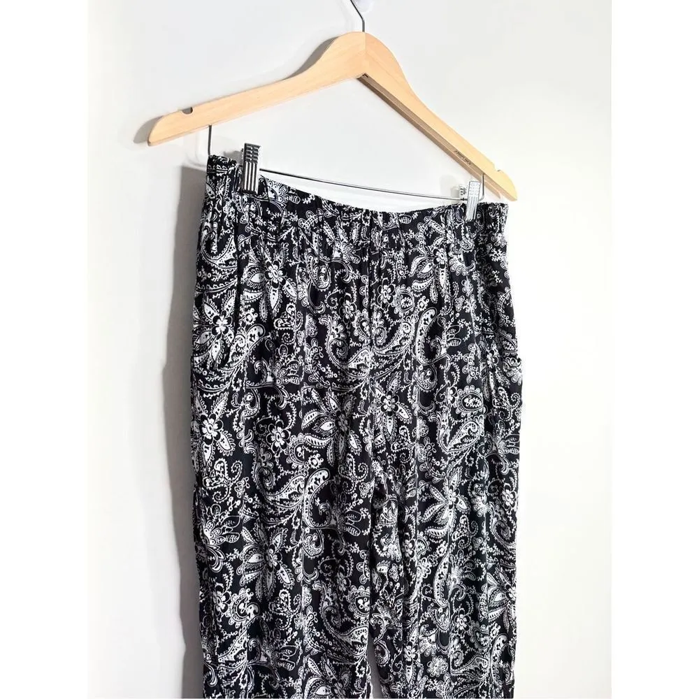 Kim Rogers Pants Womens Floral Paisley Elastic Waistband Size Medium - Image 2