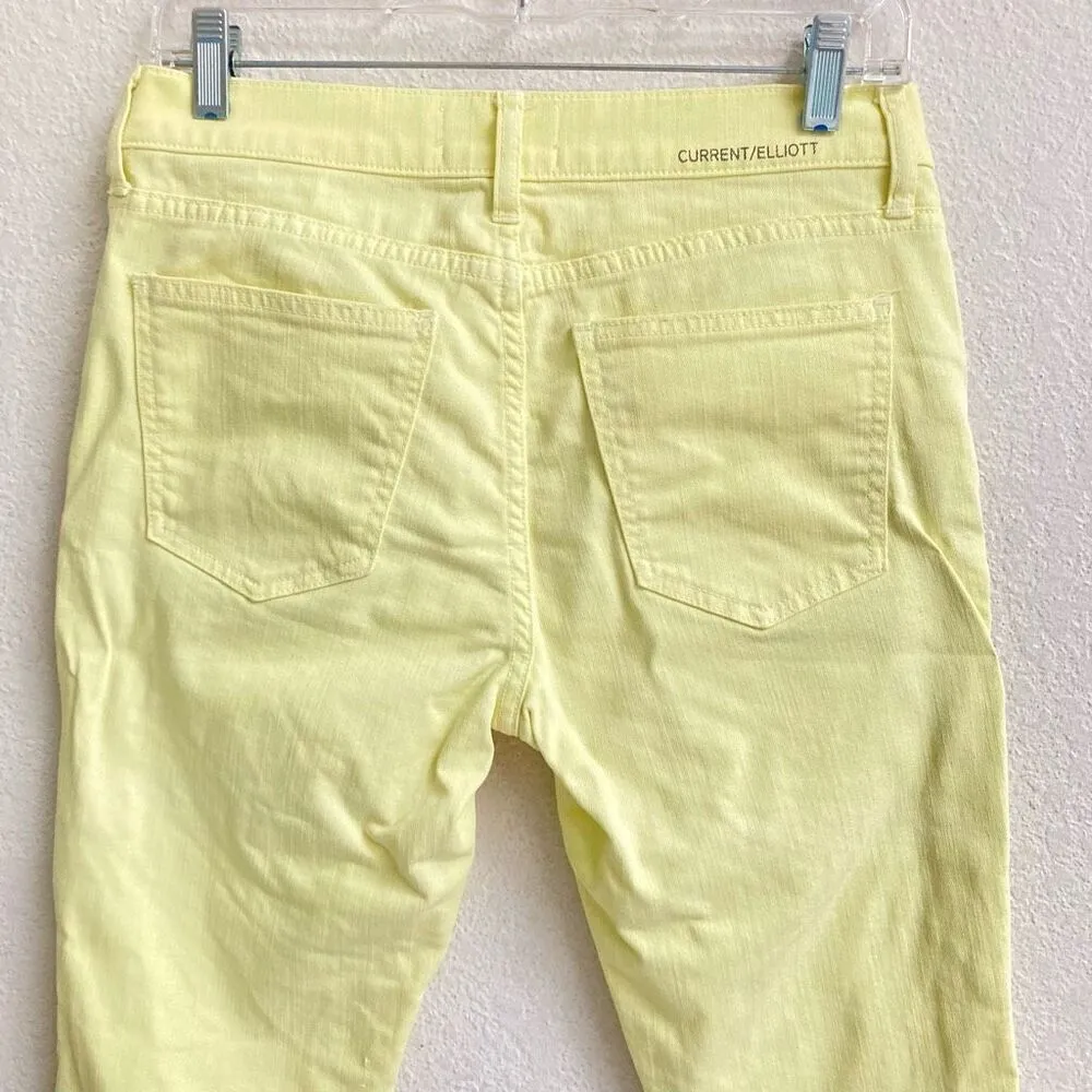 Current/Elliott Stiletto Skinny Jeans women’s 27  light yellow cropped denim - Image 4