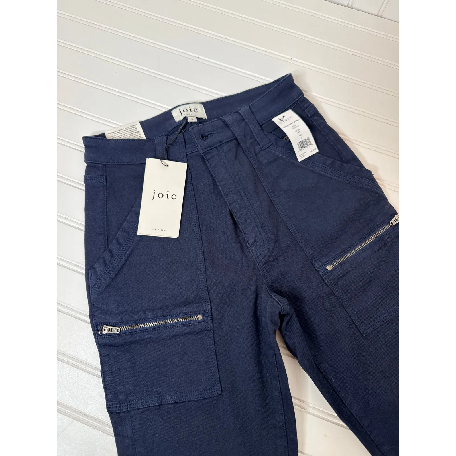 NWT Joie High Rise Park Skinny Jeans Navy Blue Stretch Cropped Womens Size 26 - Image 3