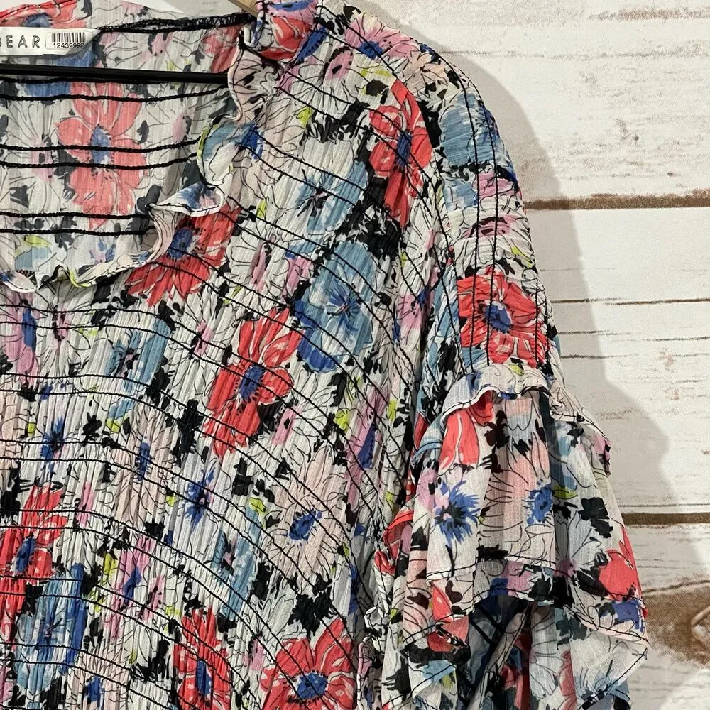 Veronica Beard Cici Smocked Mini Dress - Watercolor Floral - 16 - Image 10