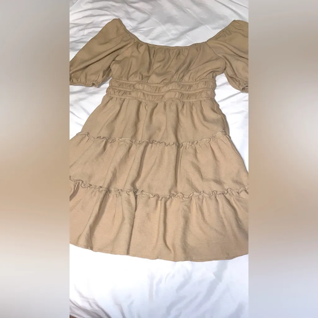 Lily Rose Tan Tiered women dress - Image 9