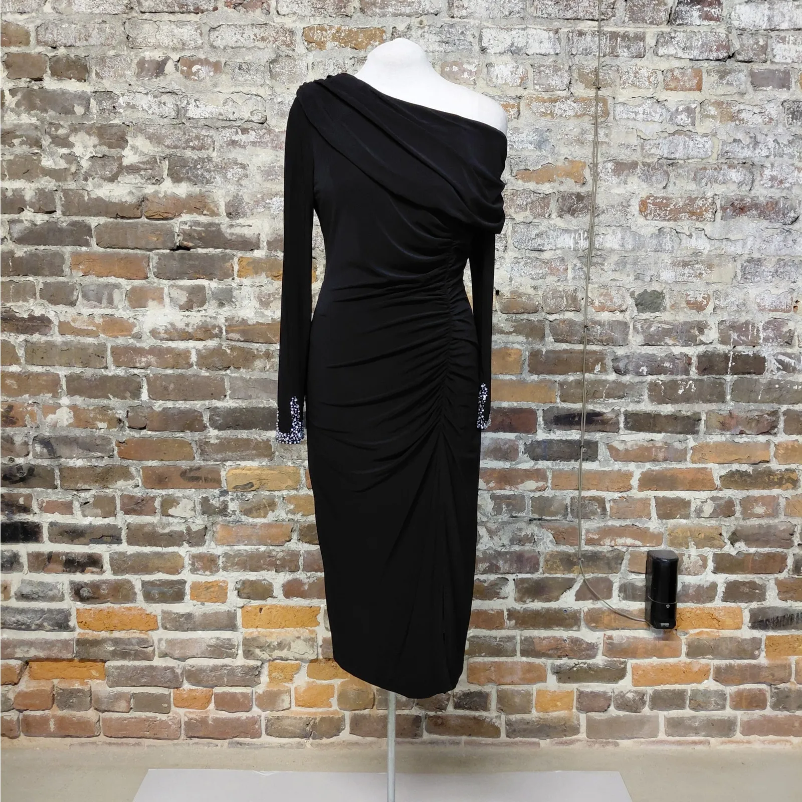 Betsy & Adam Formal Evening Dress Size 12 Black Beaded Cocktail Party Wedding - Image 5