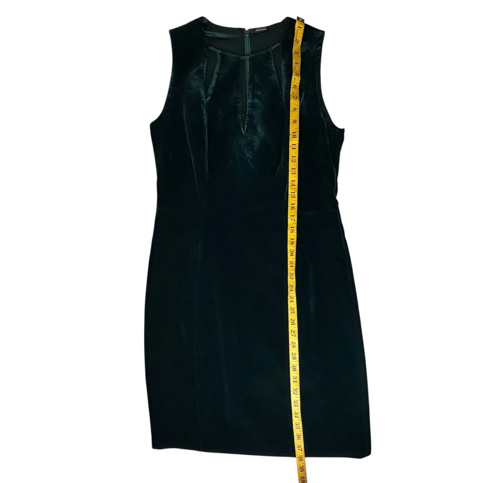 Elie Tahari Green Velvet Sheath Dress Size 8 Holiday Party Christmas Cocktail - Image 8