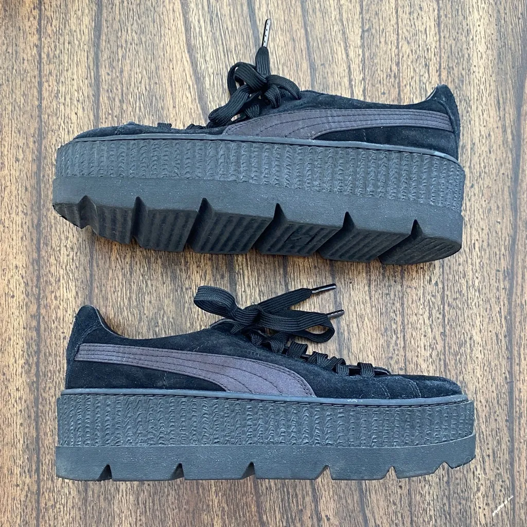 Fenty x Puma Cleated Creeper Suede Platform Sneakers Black Women’s 8 New! - Image 7