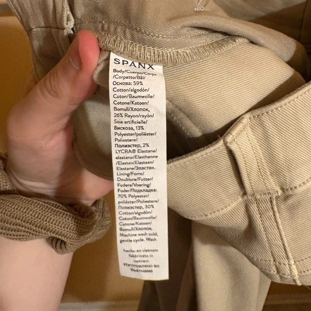 NWT Spanx Stretch Twill Cropped Wide Leg Pants in Bone - Image 7