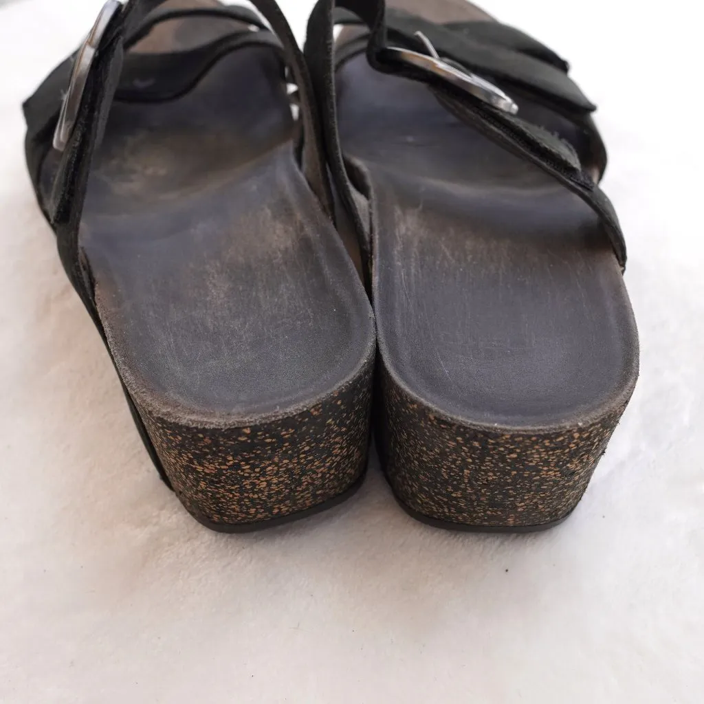 Dansko Suzie Womens Black‎ Wedge Sandals With Buckle Strap Sz 41 7.5 8 - Image 3