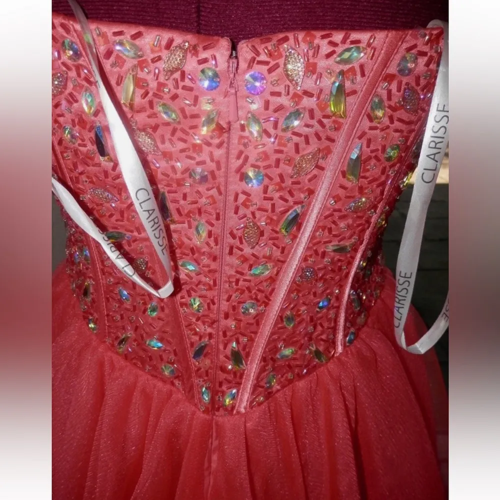Clarisse Coral short bedazzled formal homecoming prom ladies 11/12 DD chest - Image 7