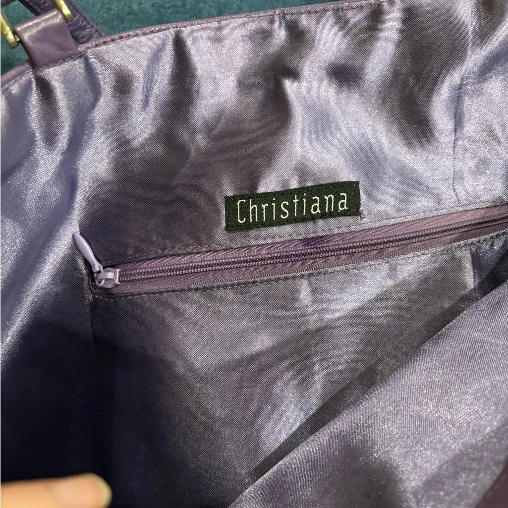 Christiana Lapetina vintage beaded lilac silk bag satchel tote black purple - Image 7