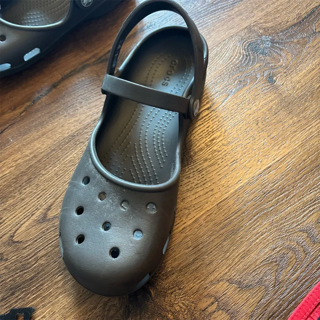 Crocs Karin Mary Jane Clogs Womens Size 8 Brown Slip On Comfort Shoes - Image 4
