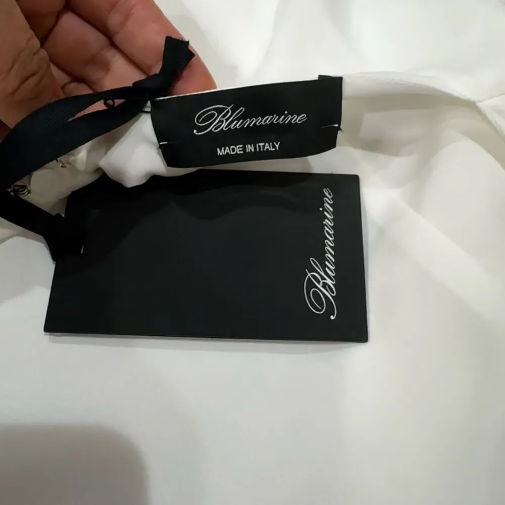 BLUMARINE Back Cut Out Mini Dress in black natural ivory IT 42 ( US 6) - Image 5