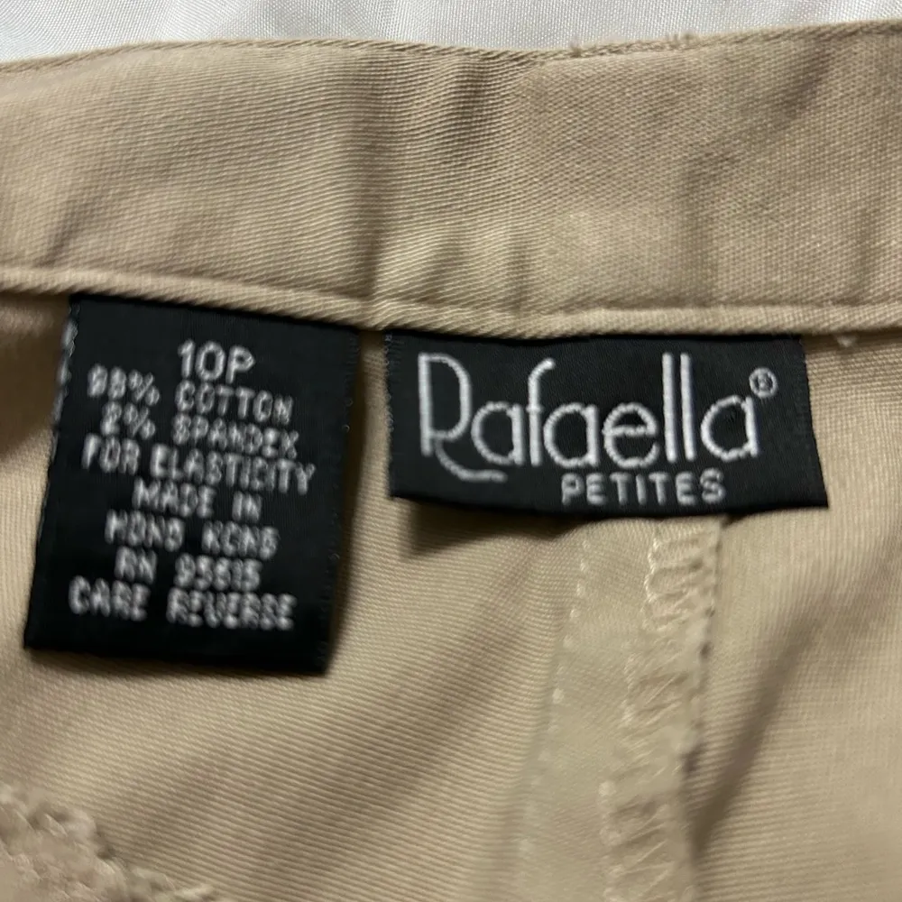 Rafaella Women's Caprice Cotton Floral Embroidered Tan Pants Size 10P - Image 11