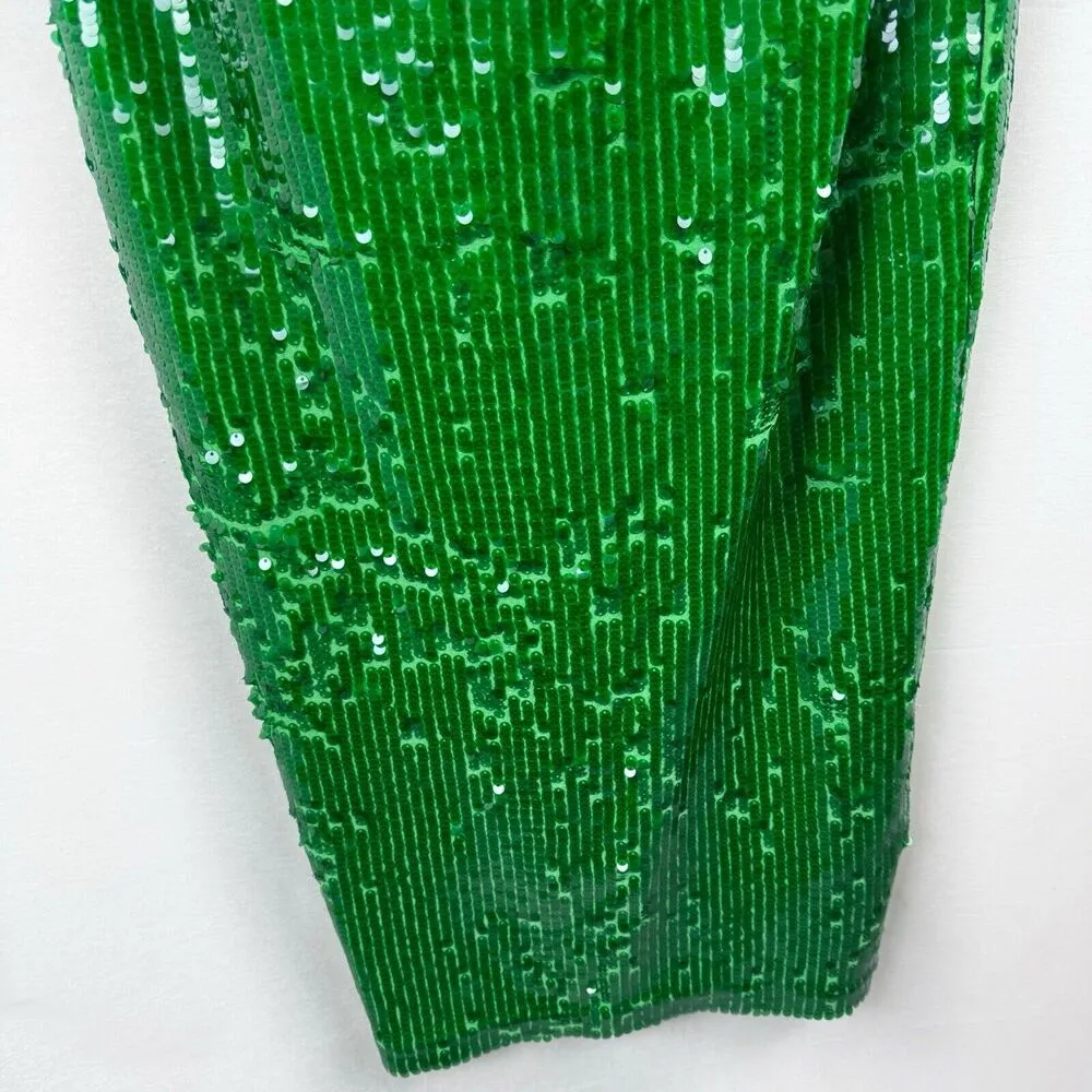 RONNY KOBO Alix Green Sequin Halter Midi Dress Open Back Small NWT - Image 6