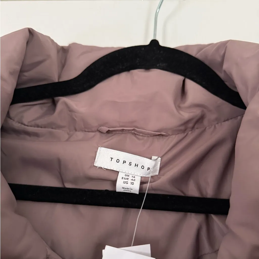 Topshop Taupe Mauve Puffer Jacket Vest NWT - Image 6