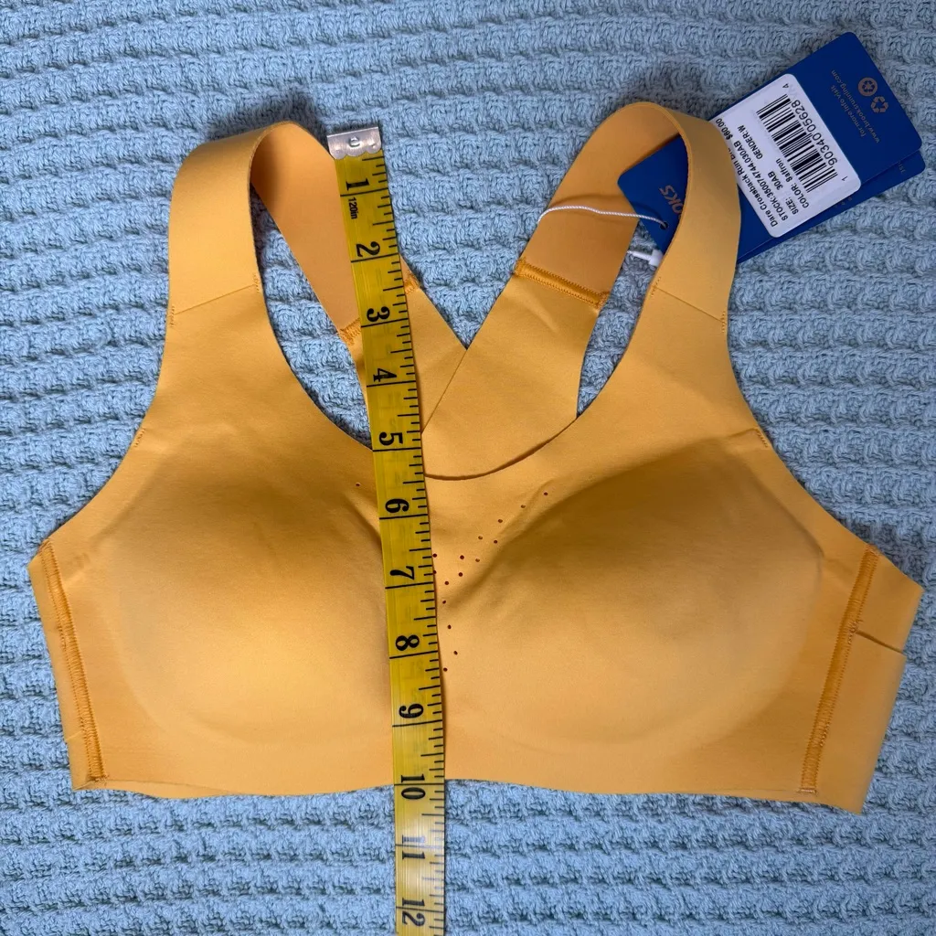 NWT Brooks Dare Crossback Run Sports Bra Womens 30 A/B Saffron Yellow Padded NEW - Image 11