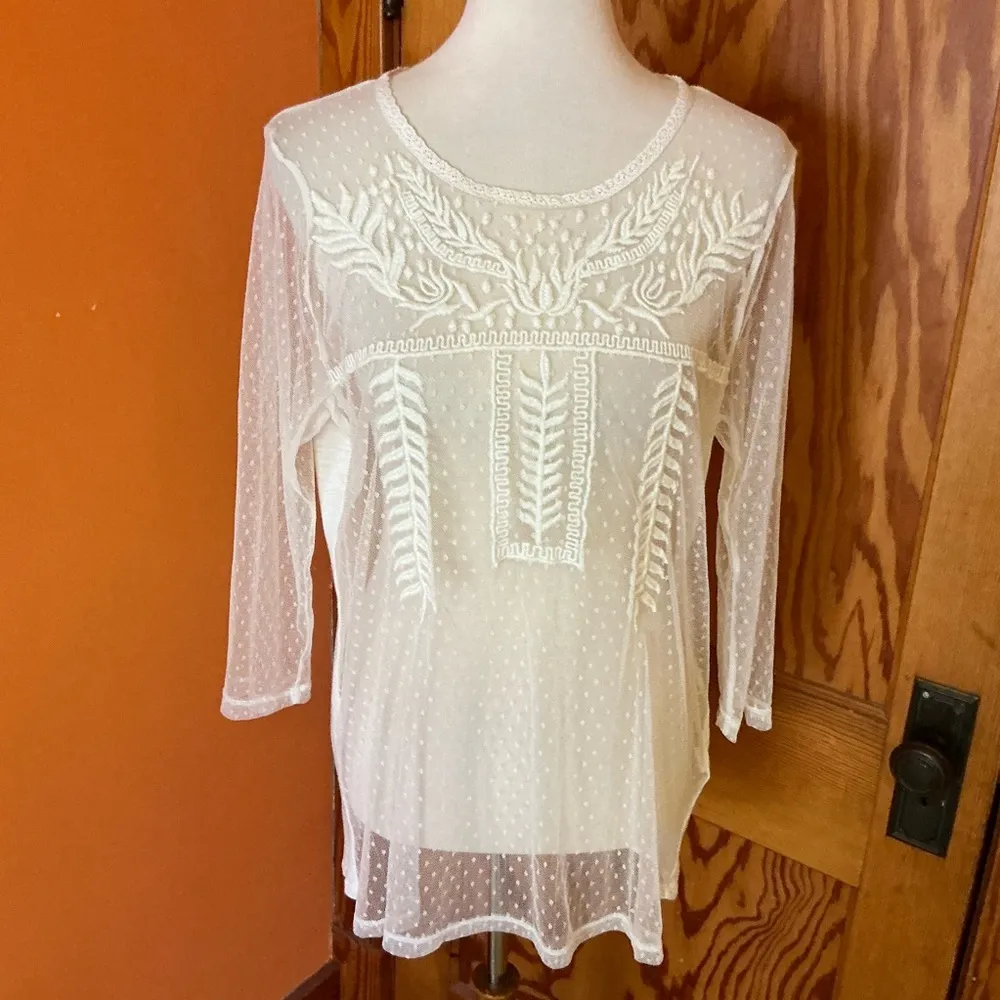 Lucky Brand Feminine Lace Top - Image 9