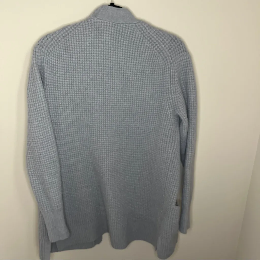 Caslon Women’s Medium Open Front Gray Cozy Cardigan Pockets Knit Winter Fall - Image 5