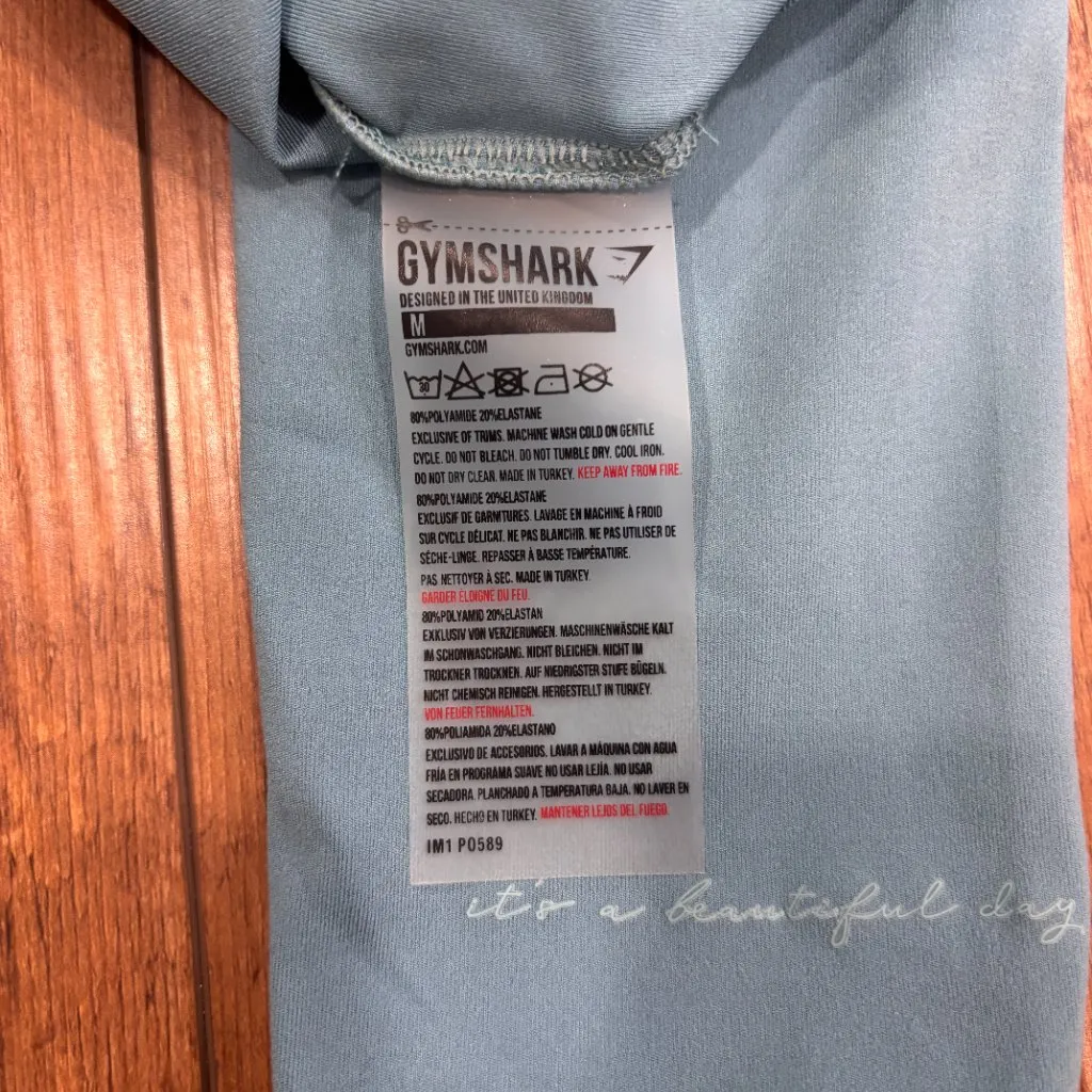 Gymshark x Whitney Simmons Women's Size Medium Blue Long Sleeve Crop Top Gym - Image 9