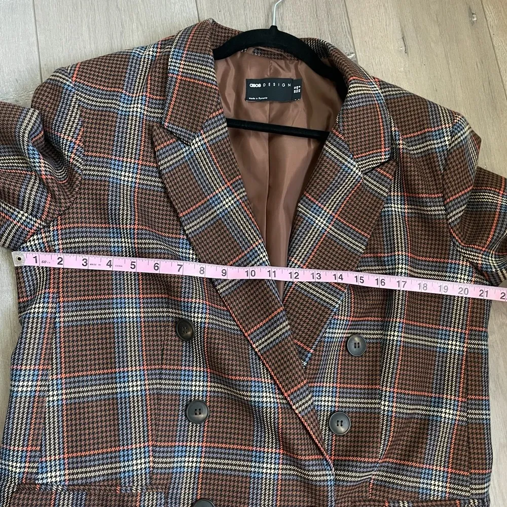 ASOS DESIGN double breasted suit blazer in bold plaid - Image 8