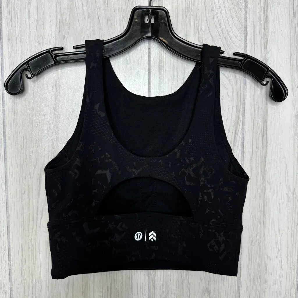 Lululemon X Barrys Stronger as One Long Line Bra Bootcamp Emboss Black size 4 - Image 5