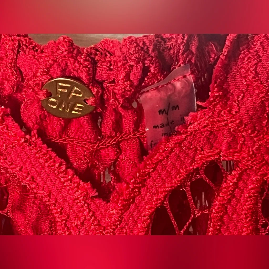 Free People Adella Slip Dress Red Size M Empire Waist Lace bodice babydoll Size M - Image 6