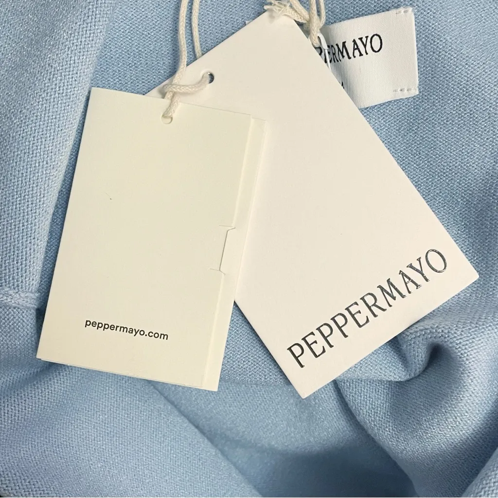 NWT PepperMayo Anastasia Maxi Dress Blue Low Back Twisted Strap Knit Size S/M - Image 10