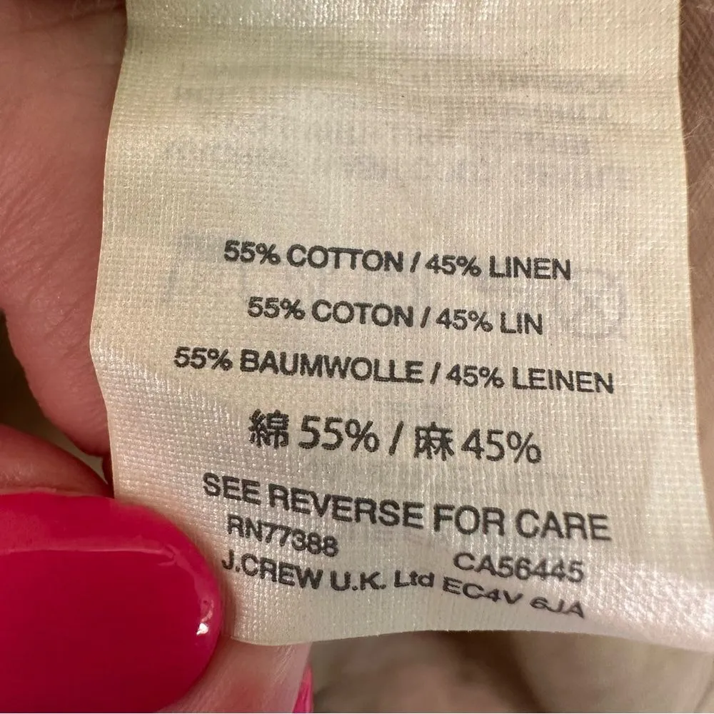 J. Crew Linen Blend Canvas Shift Dress Women’s Plus 16 Khaki Tan Lace Up Neck - Image 6