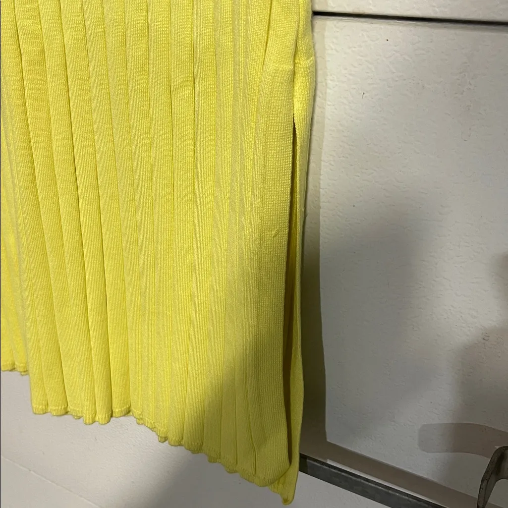 MAEVE ANTHROPOLOGIE WOMENS YELLOW RIBBED MIDI SWEATER DRESS SMALL - Image 5