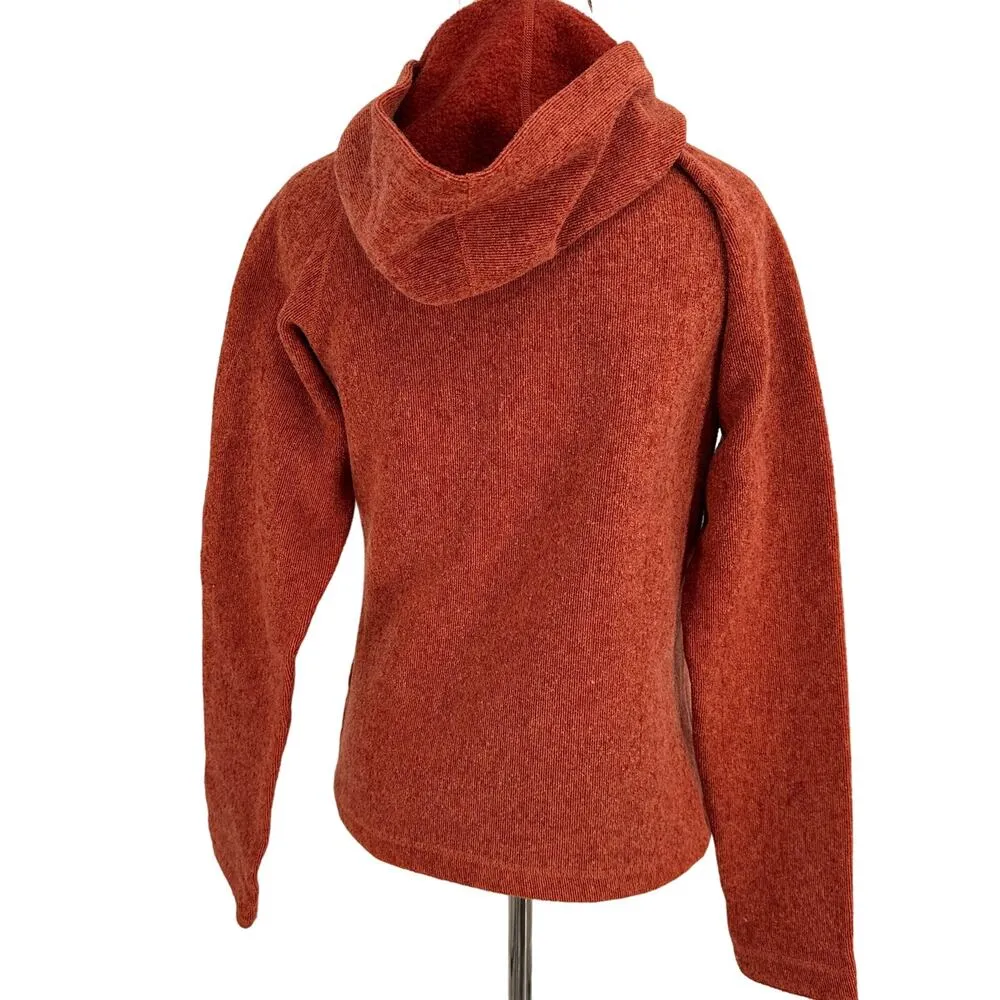 Marmot Women's Orange Wool 1/2 Zip Pullover Hoodie Sweater Size Small - Image 5