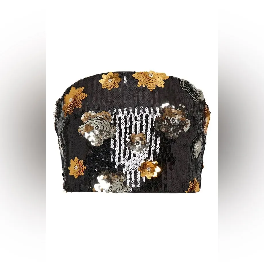 Milly NWT  3d Floral Sequin Strapless Top
$295 MSRP - Image 3