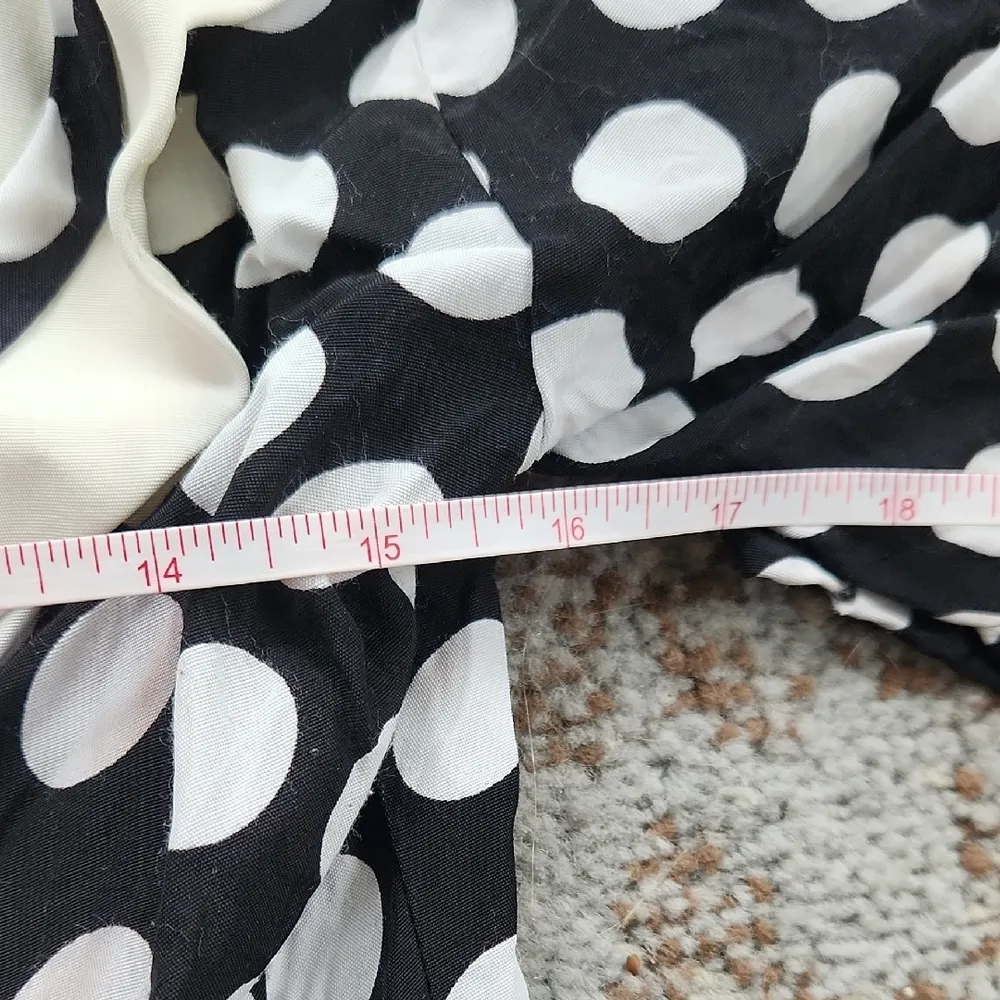 Vintage E.D. Michaels Polka Dot Blouse Black White 13/14 - Image 3