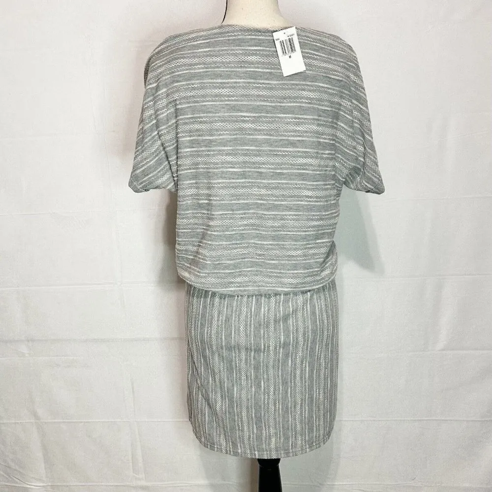The Vanity Room Women's Textured Knit Lace Up Dress Gray Size M NWT - Image 6