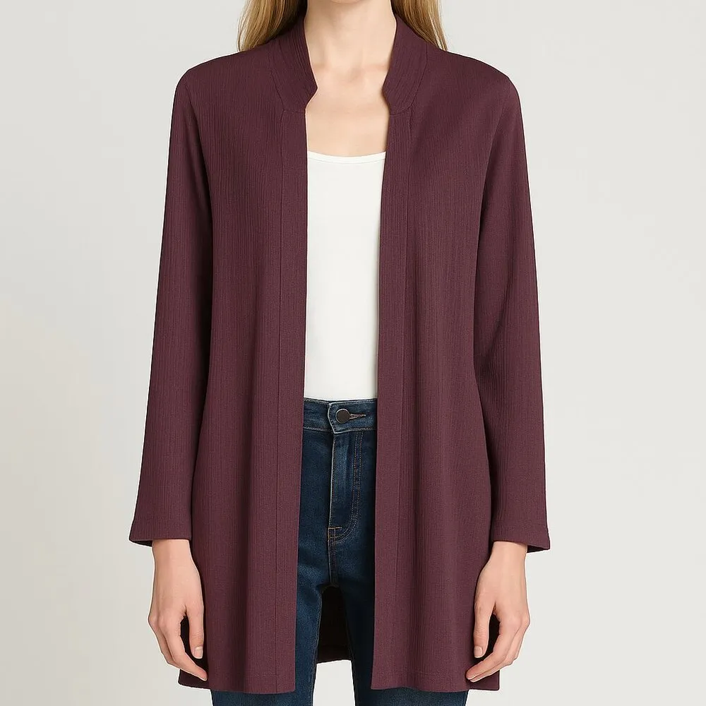 Eileen Fisher Jacket Blazer Size Medium Silk Blend Purple Corpcore Quiet Luxury - Image 10