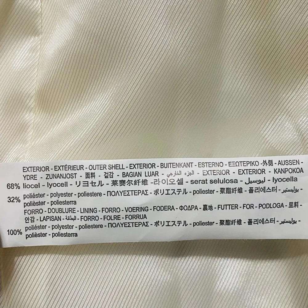 Zara Blogger’s Fav Oyster White Straight Cut Out Blazer with Lapel Collar Sz XL - Image 16