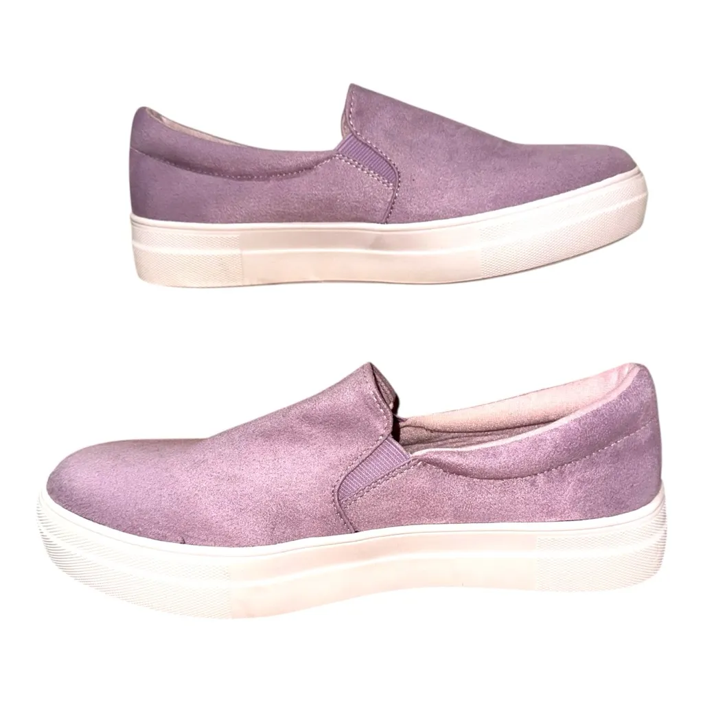 SODA Faux Suede Lavender Platform Slip-On Sneakers Women’s Size 9 - Image 2