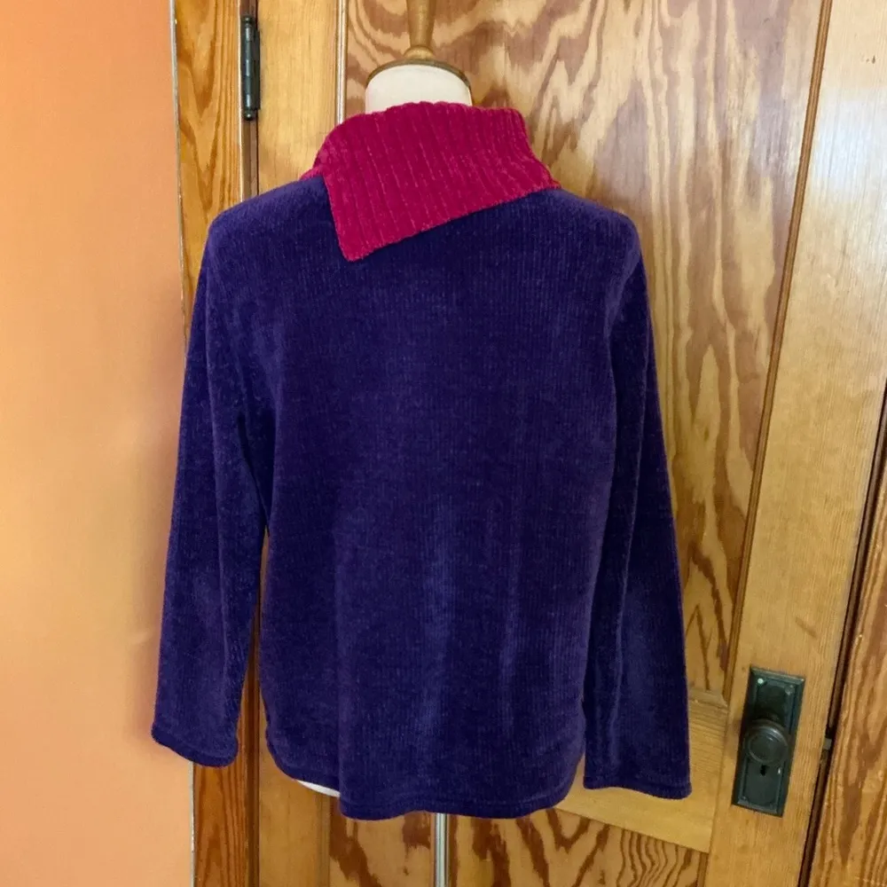 Vintage Y2K bright Colorblock sweater Pink Size L - Image 8