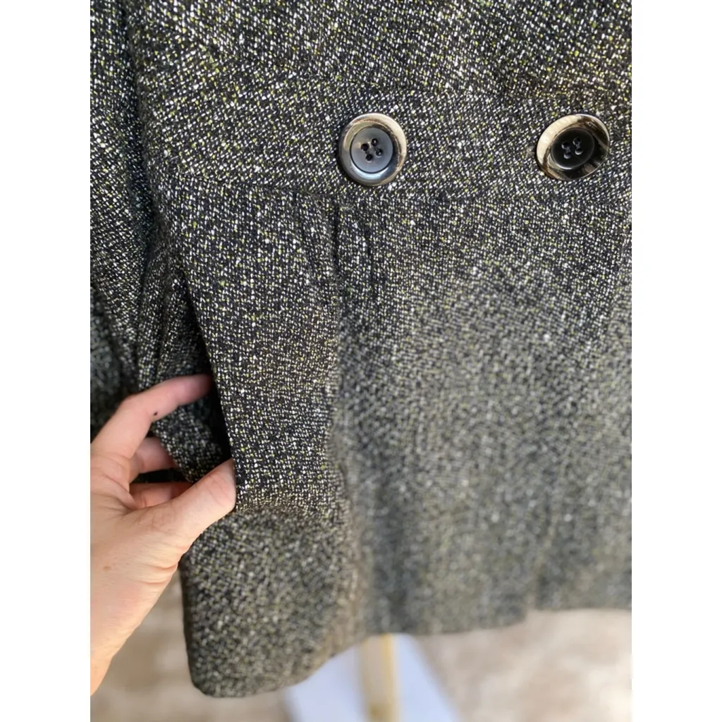 Eccoci Double Breasted Tweed Coat Wool Silk Angora 4 Classic Preppy Parisian Y2K Gray - Image 6