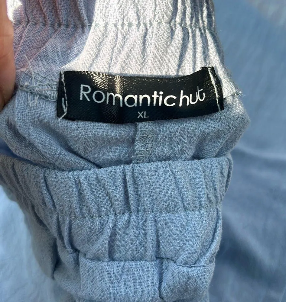 Romantic Hut XL Light Blue Linen Pants | Lightweight & Breathable - Image 3