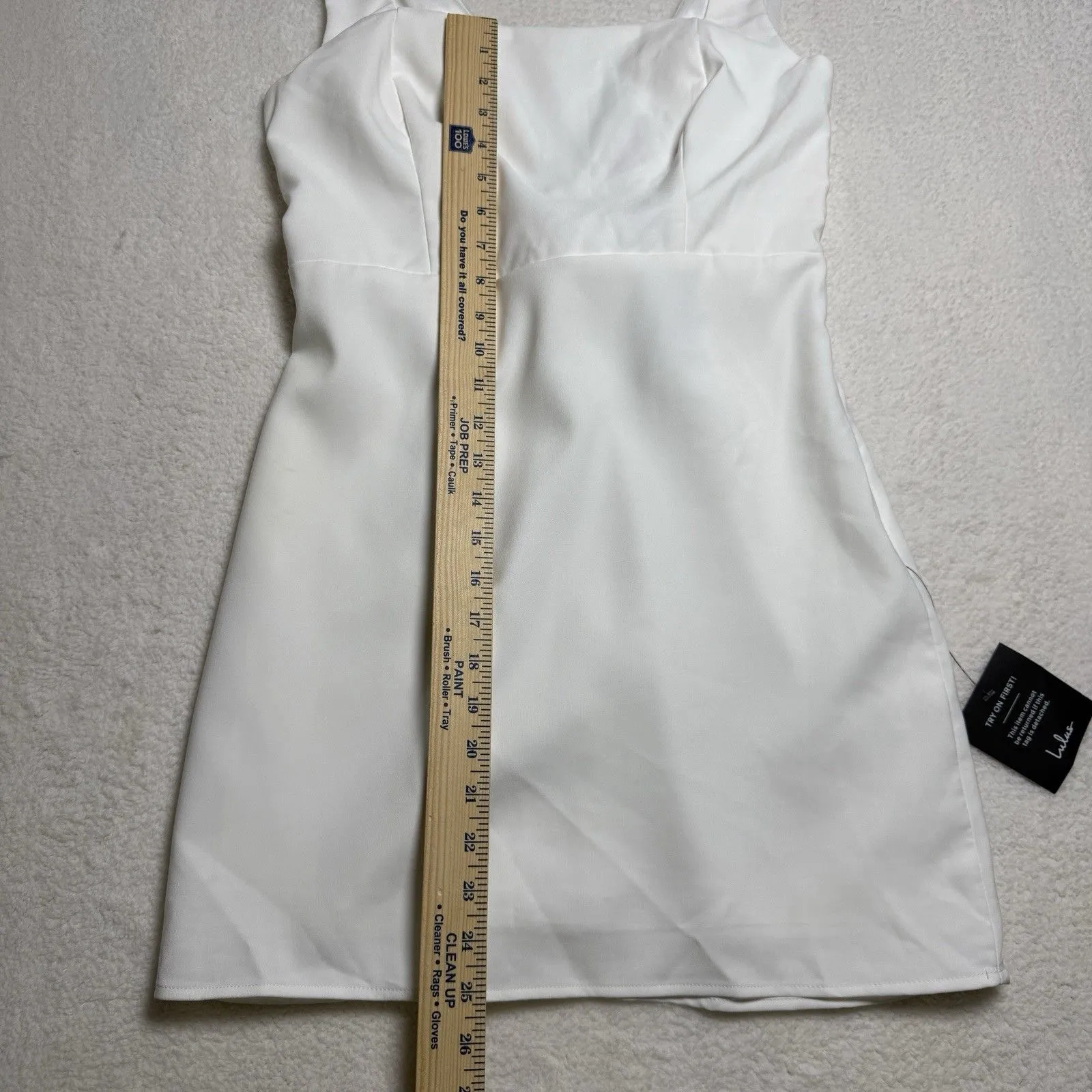 Lulus Blissfully Beaming White Sleeveless Bow Mini Dress Size M Bridal Wedding - Image 12