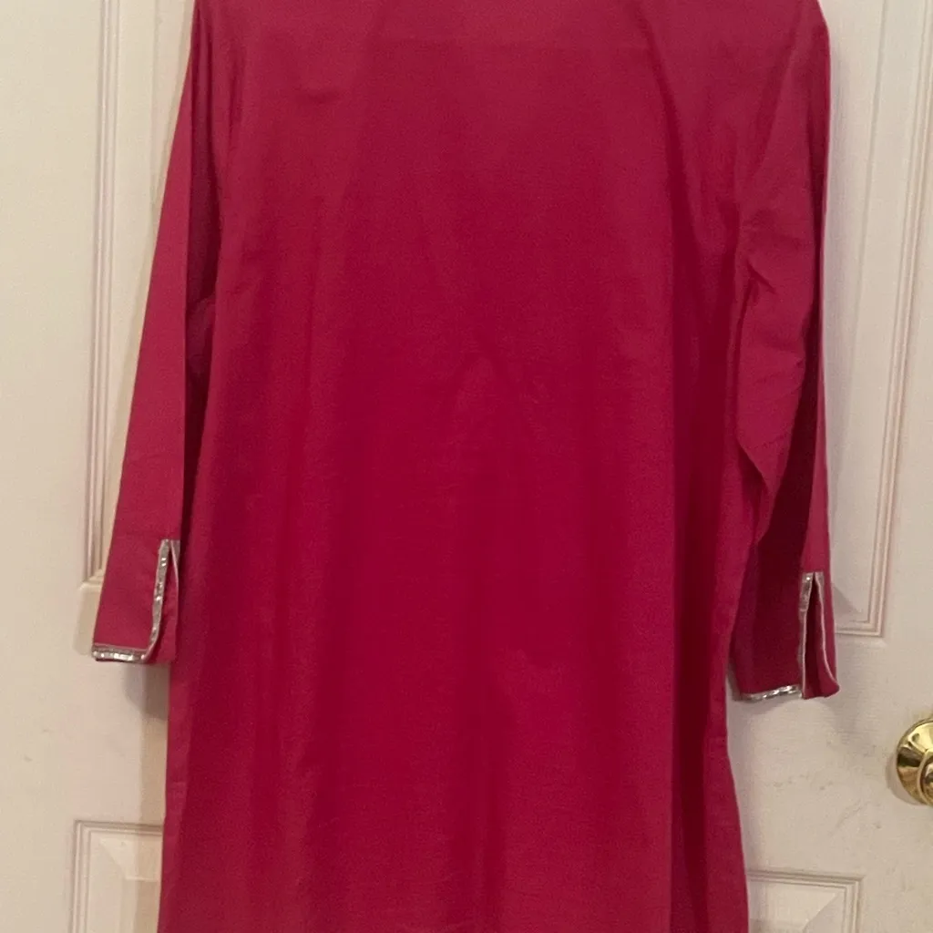 Chico's Pink Tunic with White Embroidery - Image 2