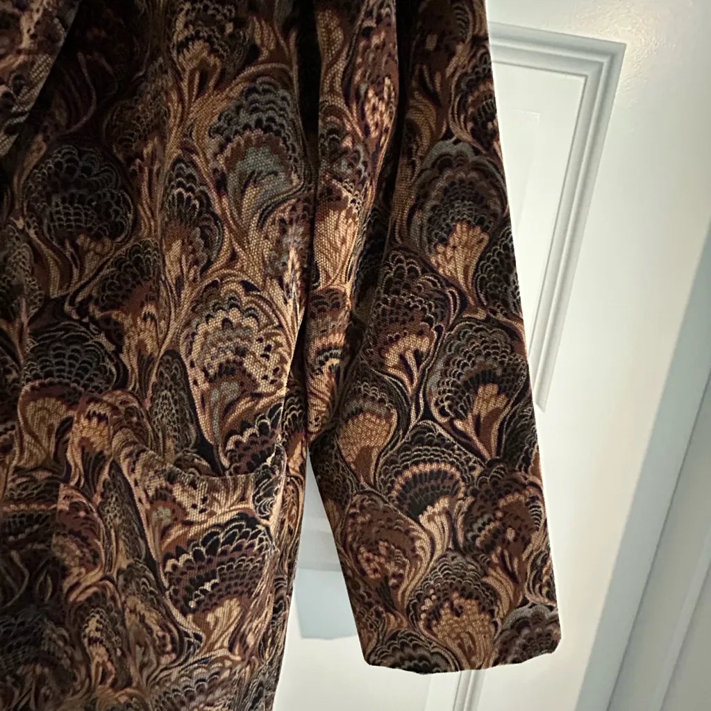 Handmade Paisley Blazer Brown Black Size XL - Image 8